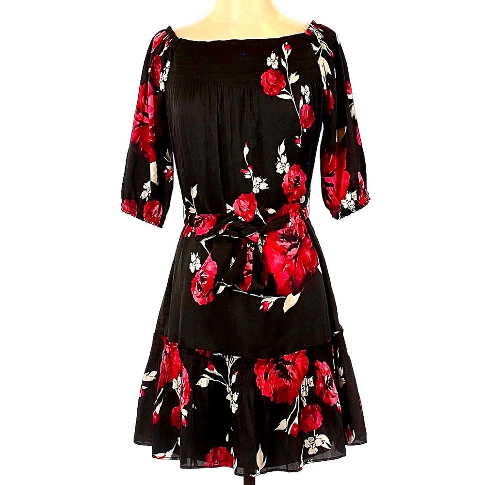White House/Black Market floral satin dress